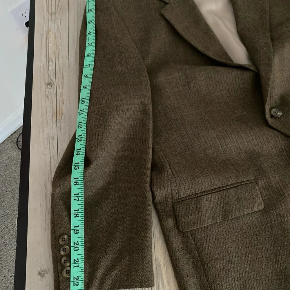 Lauren Ralph Lauren Sport Coat Blazer Mens Herringbone Pure Laine Wool 44R - Picture 12 of 14